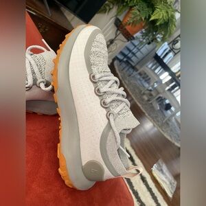 Allbirds White and Gray Athletic Shoes with Orange Soles